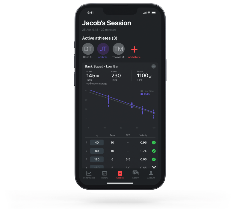 The automated load-velocity profile and 1RM calculation feature in Metric