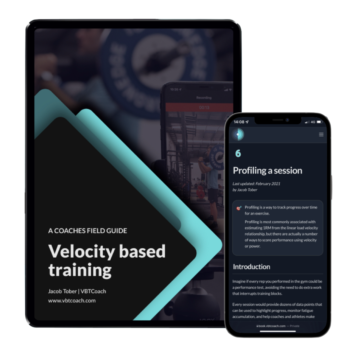 VBT coaches field guide ebook displayed on a tablet and phone